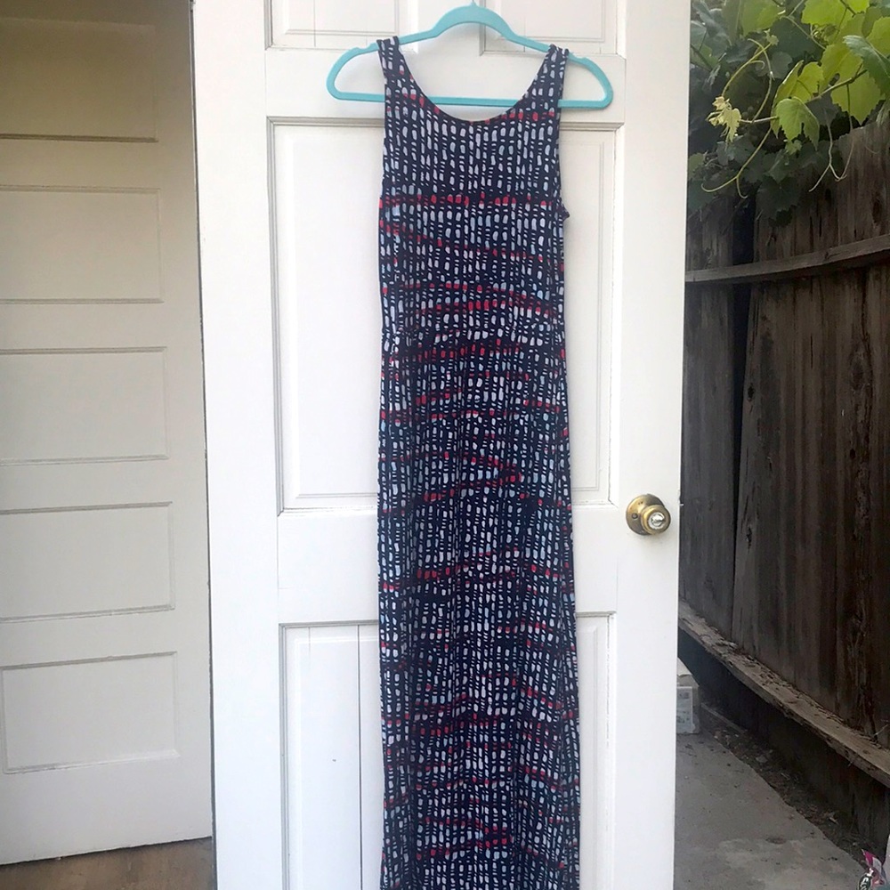 Merona Navy Patterned Maxi Dress